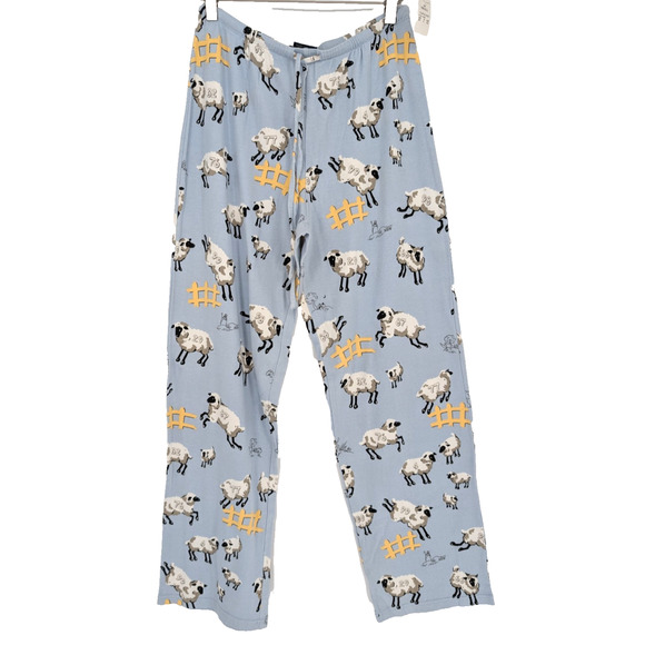 Nick & Nora Counting Sheep Pajama Set Pant Top Pants Blue Whimsical RARE NWT - Picture 5 of 14